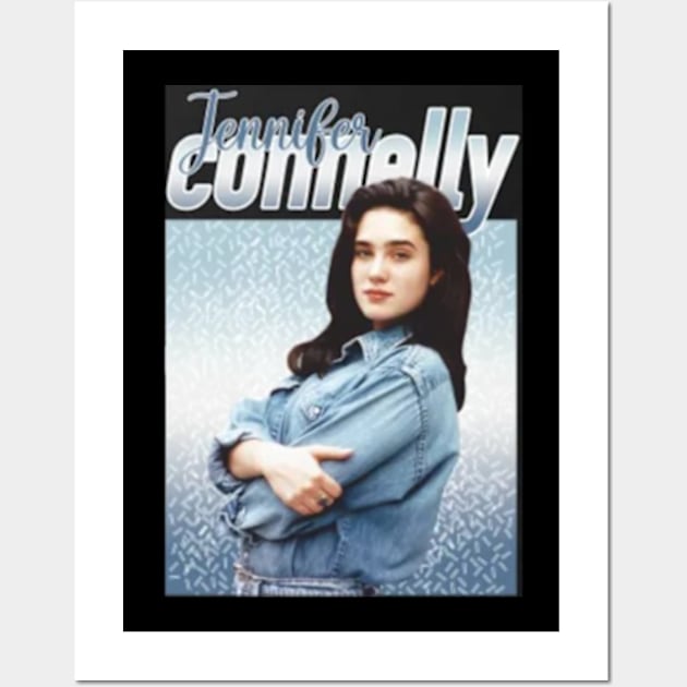 Jennifer Connelly // 80s Blue Vintage Aesthetic Style // T-Shirt Wall Art by Almer